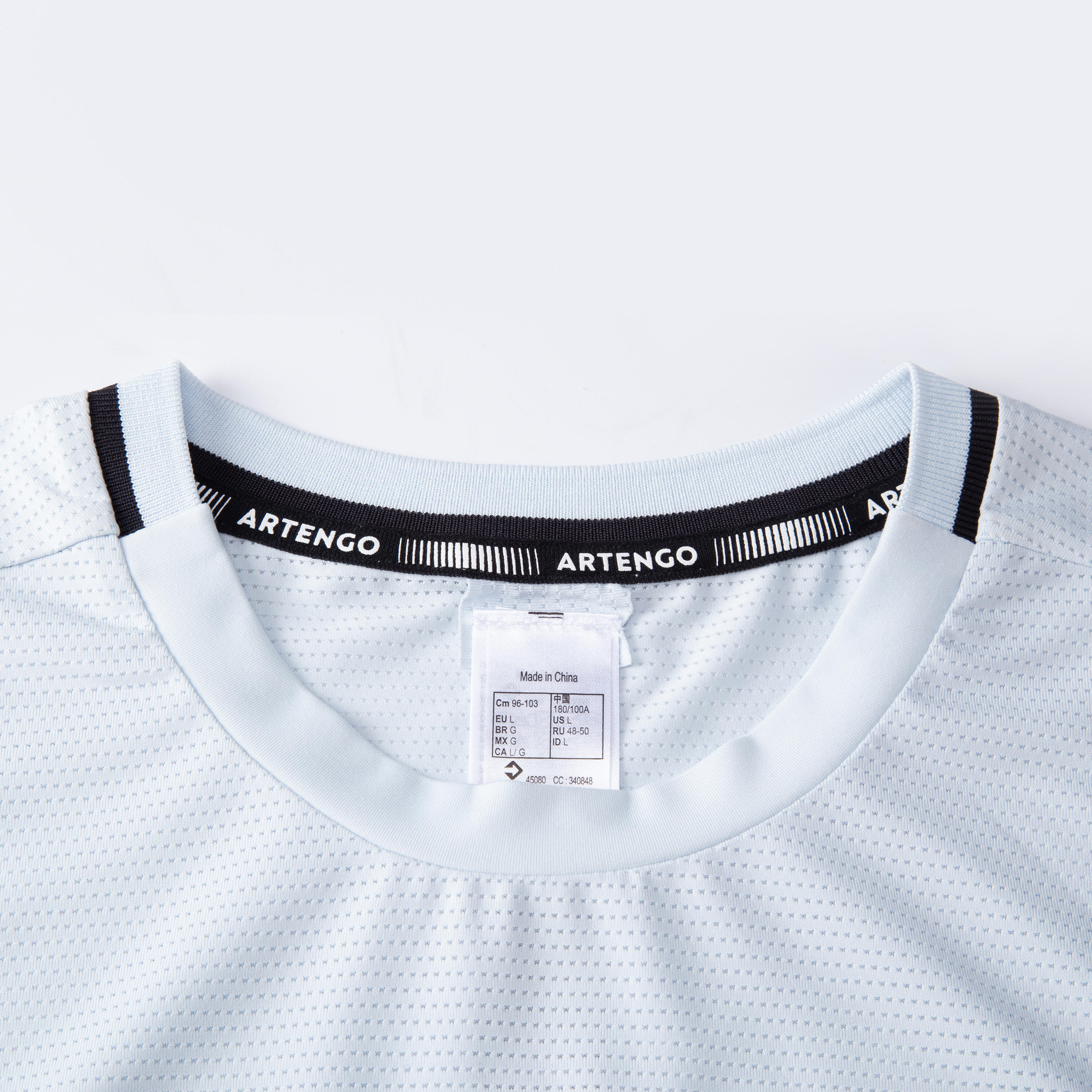Tennisshirt met korte mouwen voor heren DRY RN lichtgrijs zwart 20/26