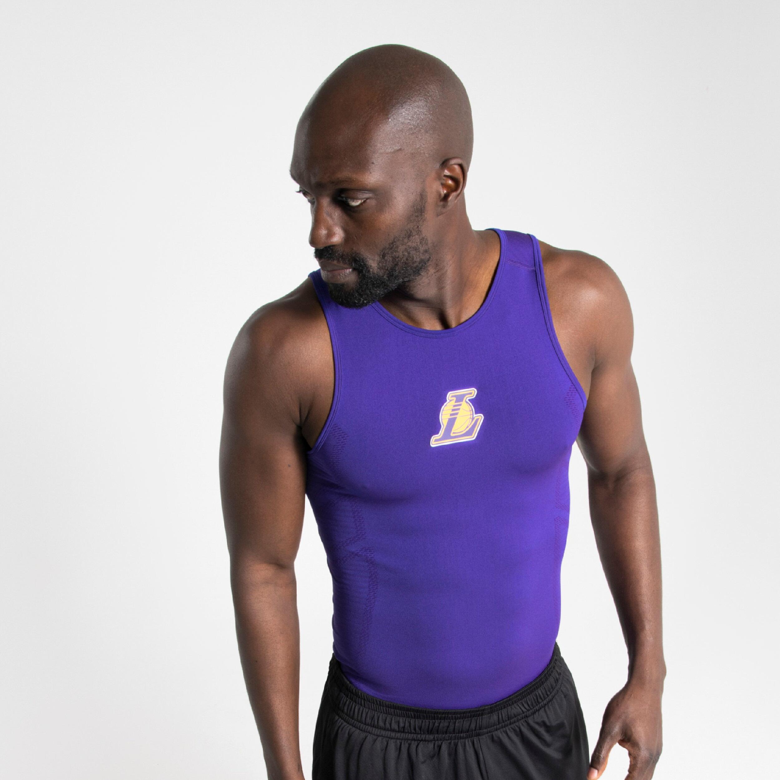 Buy Men'S Slim Fit Basketball Base Layer Jersey Ut500 - Nba Los Angeles  Lakers Online