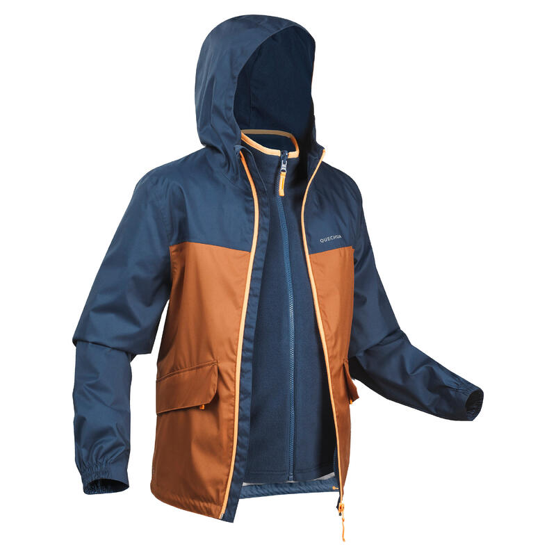 Giacca montagna bambina SH100 3in1 marrone | +1,5°C