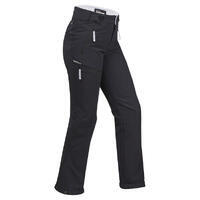 PANTALONE ZA PLANINARENJE SH500 DEČJE SOFTSHELL TOPLE - CRNE