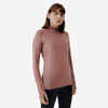 Women's 1/2-zip long-sleeved running T-shirt Dry+ - purple