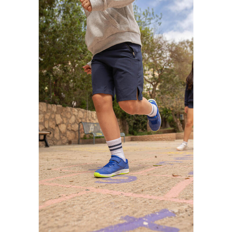 Zapatilla tenis con tira adherente Niños Artengo TS160 azul