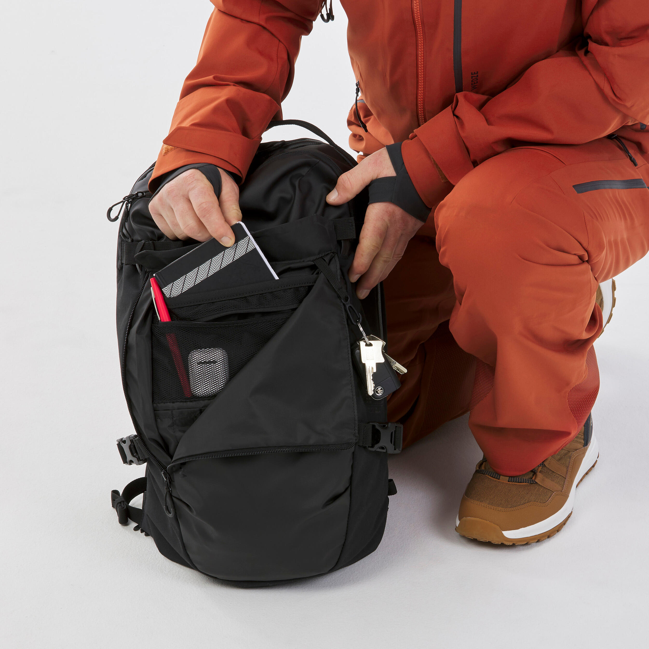 Freeride ski snowboard backpack - FR 100 23L - Black 14/17