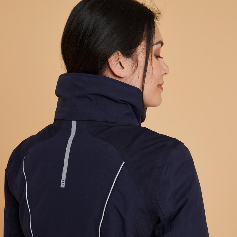 Veste équitation chaude et imperméable Femme - 580 marine