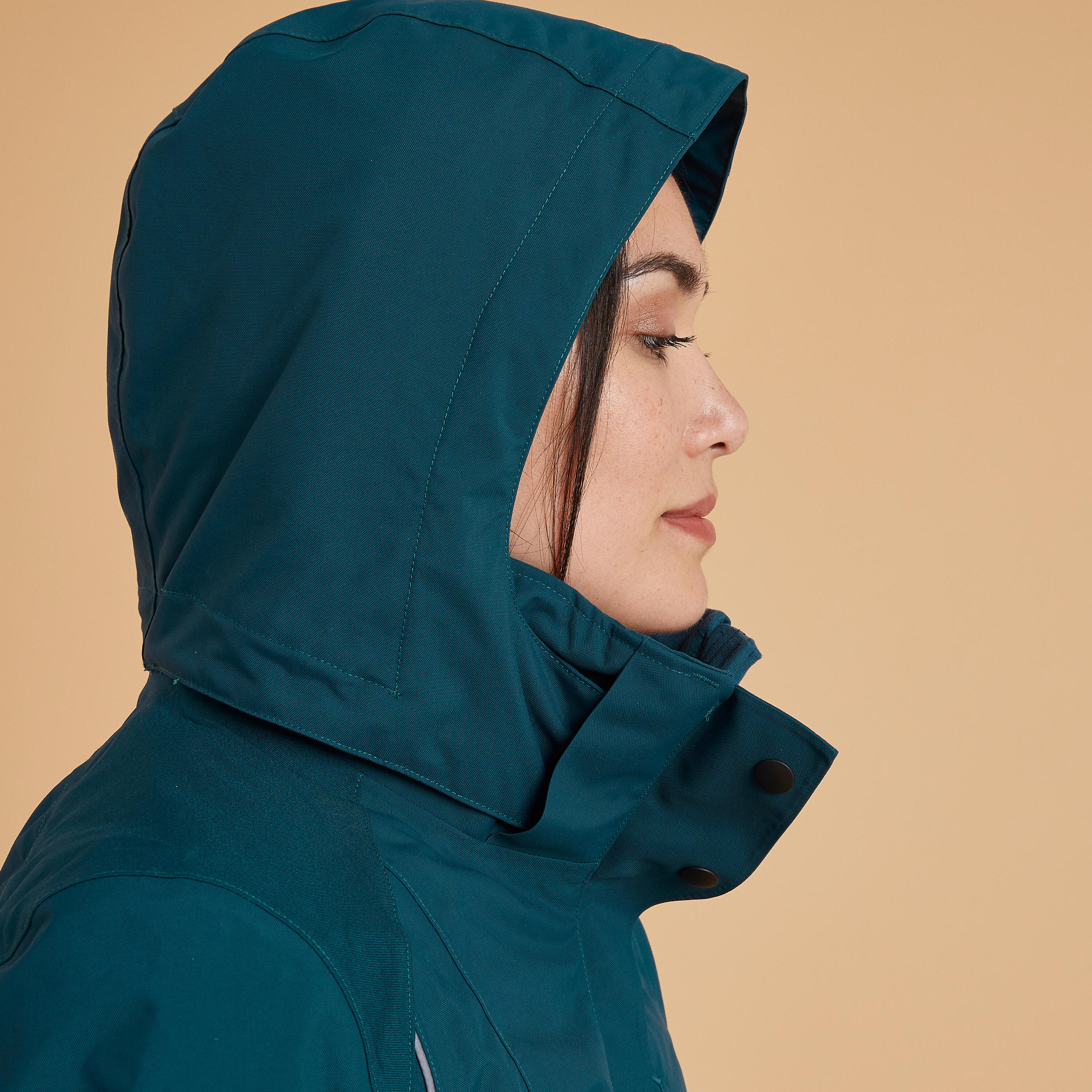 Chaqueta equitación 580 impermeable/cálida Mujer Fouganza verde 12/15