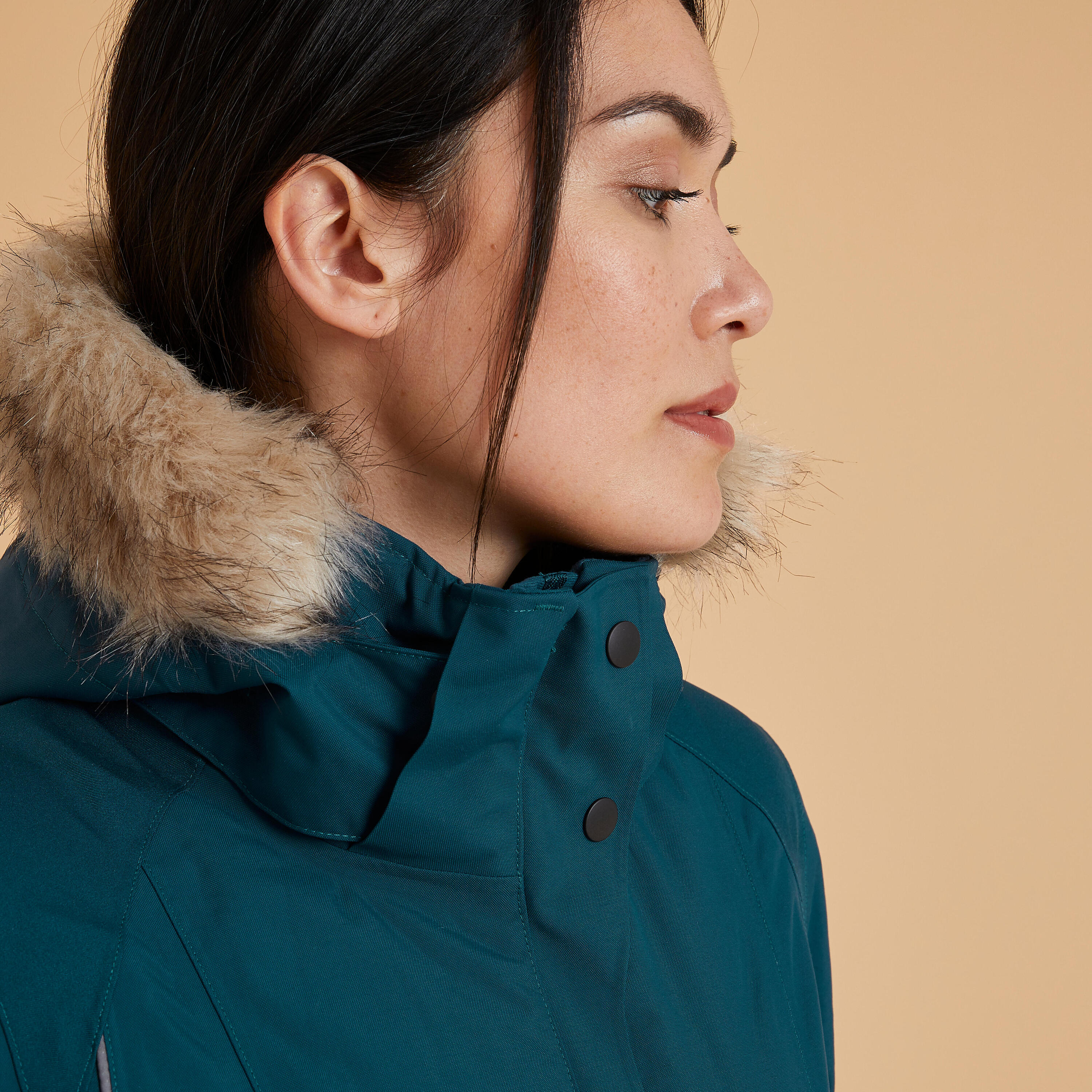 Chaqueta equitación 580 impermeable/cálida Mujer Fouganza verde 3/15