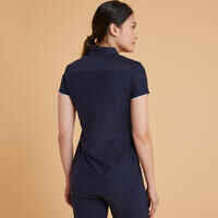 Women's Short-Sleeved Horse Riding Polo - Navy