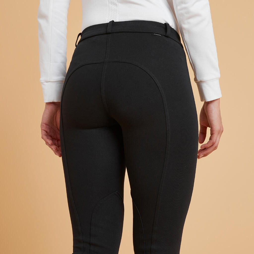 Women's Horse Riding Jodhpurs 100 - Black