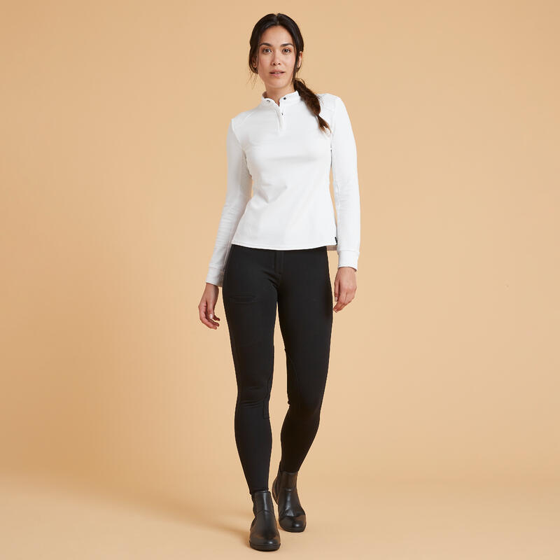 Pantalón equitación 100 Mujer Fouganza negro