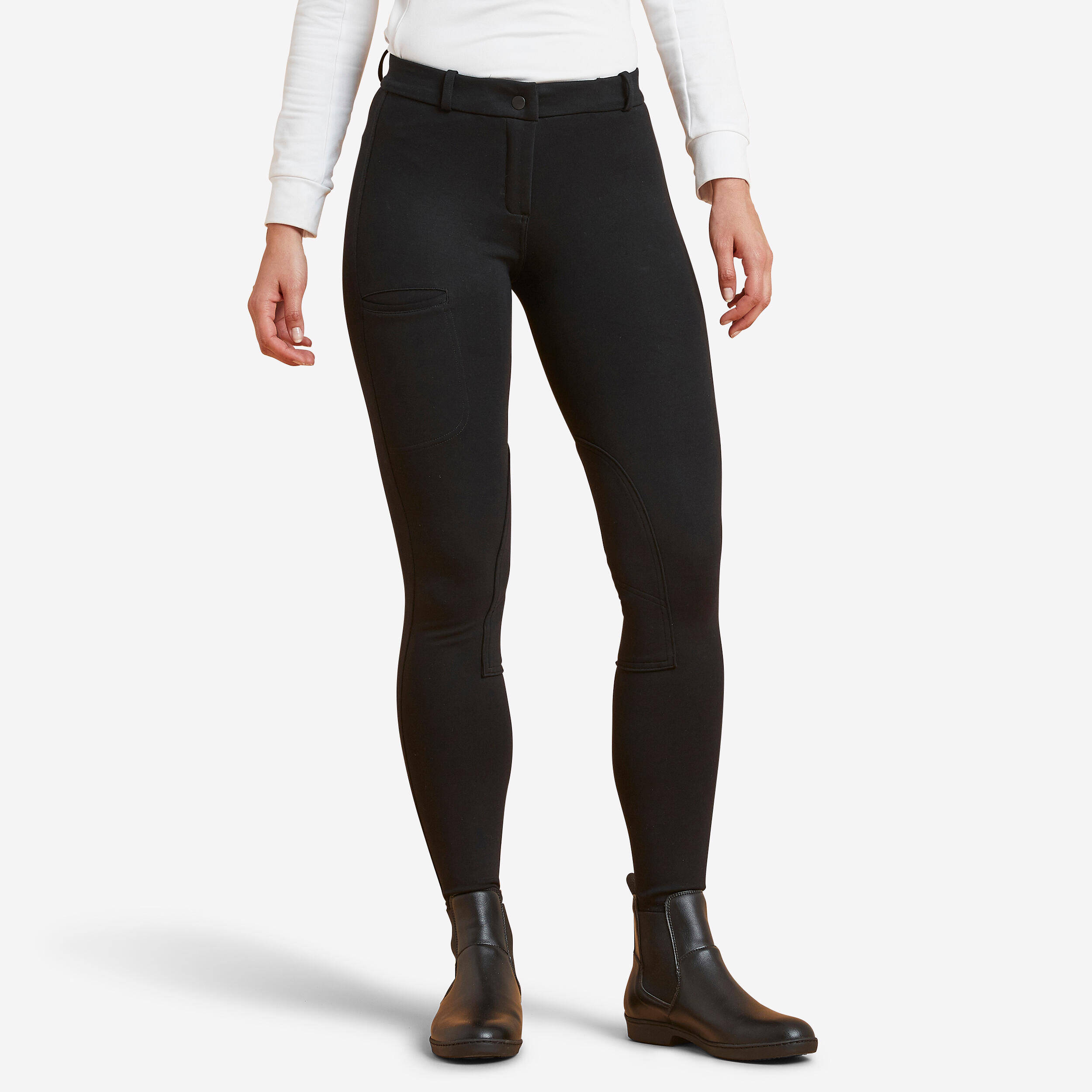 Women's Horse Riding Jodhpurs 100 - Black -  1