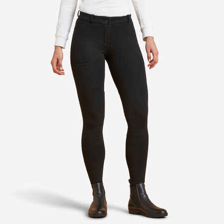 Pantalón de equitación negro para mujer 100