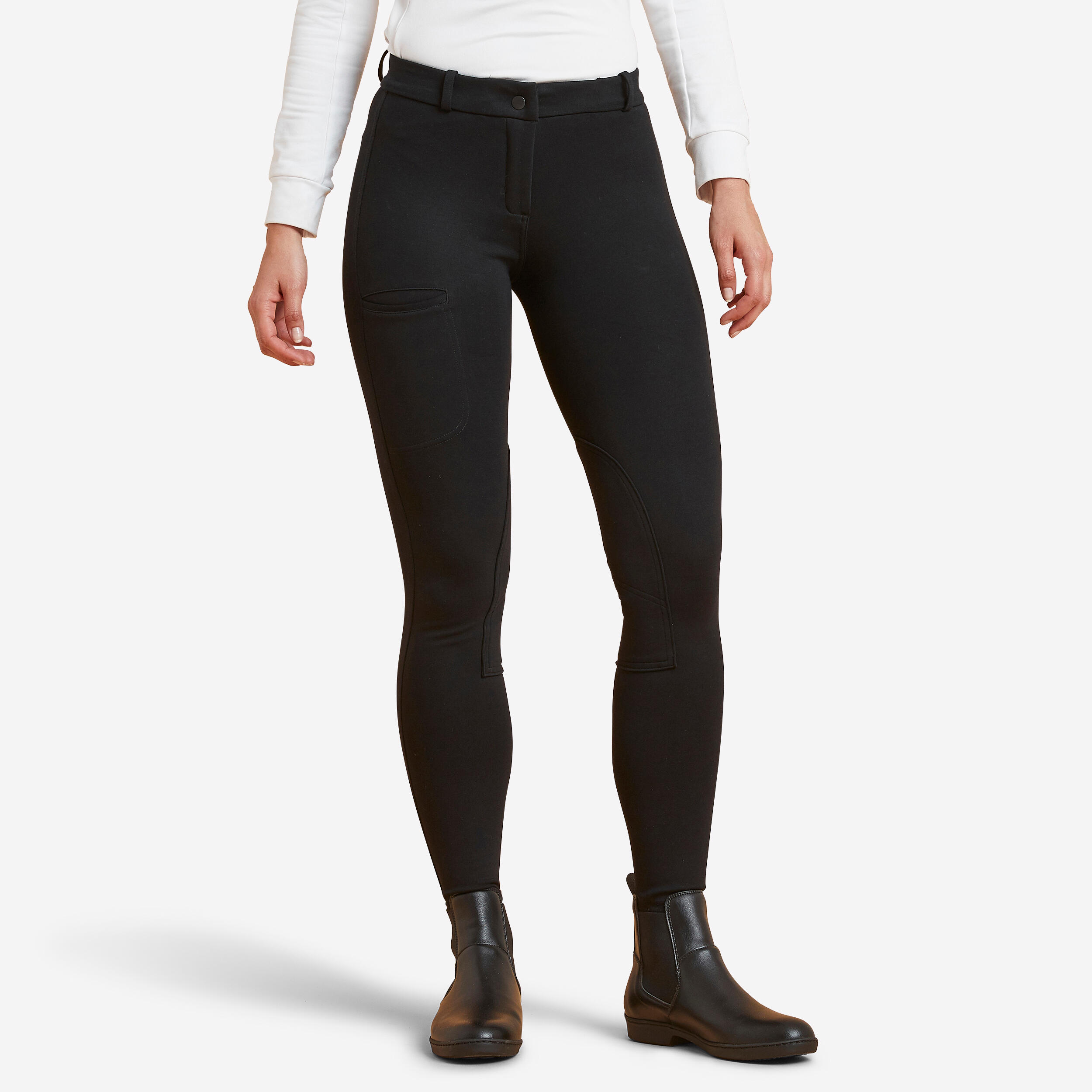 pantalon équitation femme - 100 noir - fouganza