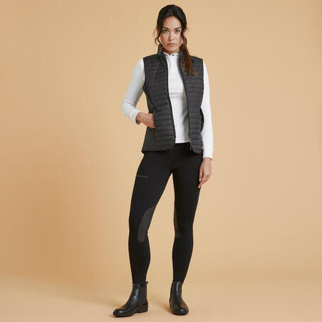 Doudoune sans manche équitation femme 100 noir