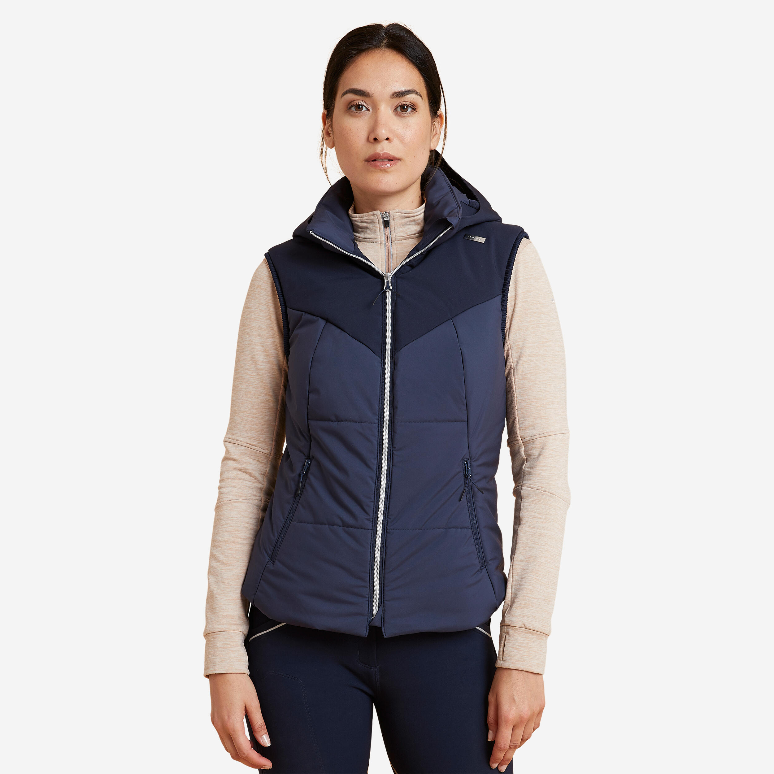 Women's Sleeveless Horse Riding Warm Down Jacket 900 - Navy 1/8