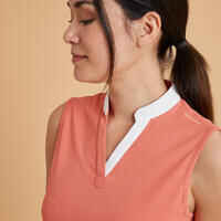 Women's Horse Riding Tank Top 500 Mesh - Orange