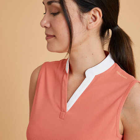 Women's Horse Riding Tank Top 500 Mesh - Orange