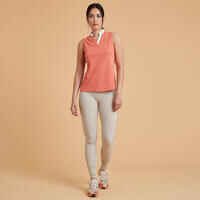 Women's Horse Riding Tank Top 500 Mesh - Orange