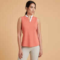 Women's Horse Riding Tank Top 500 Mesh - Orange