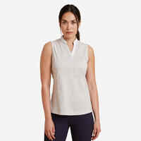 Moteriški jojimo marškinėliai „500“, su tinkliniais įsiuvais, smėlio spalvos