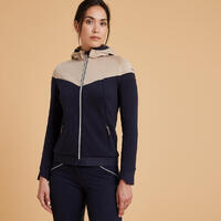 Sweat zippé équitation femme 900 marine nougat