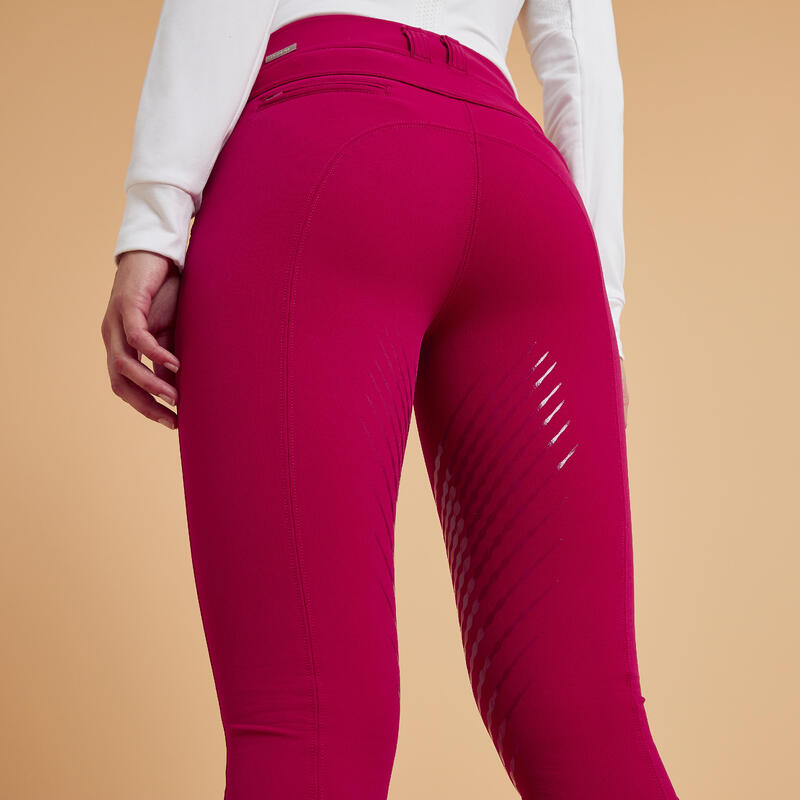 Pantalón Equitación Classic 900 Mujer Rosa Cardenal Agarre