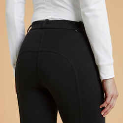 Women's Horse Riding Patch Jodhpurs 140 - Black