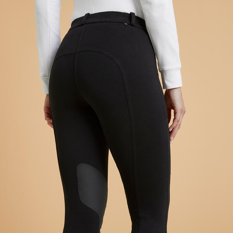 Pantalon Echitaţie 140 cu bazon Negru Damă 