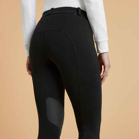 Women's Horse Riding Patch Jodhpurs 140 - Black