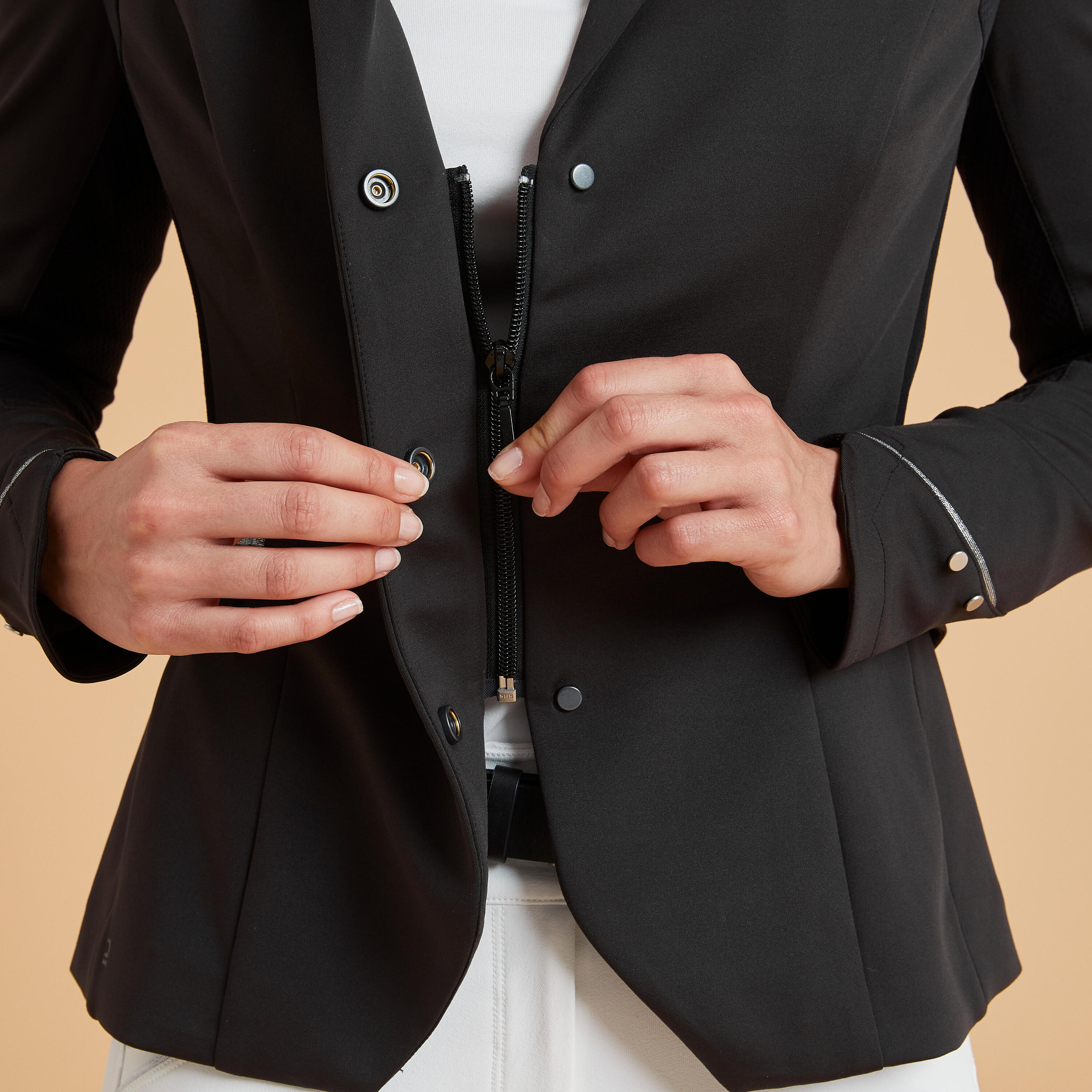Giacca concorso equitazione donna 900 nera 7/12