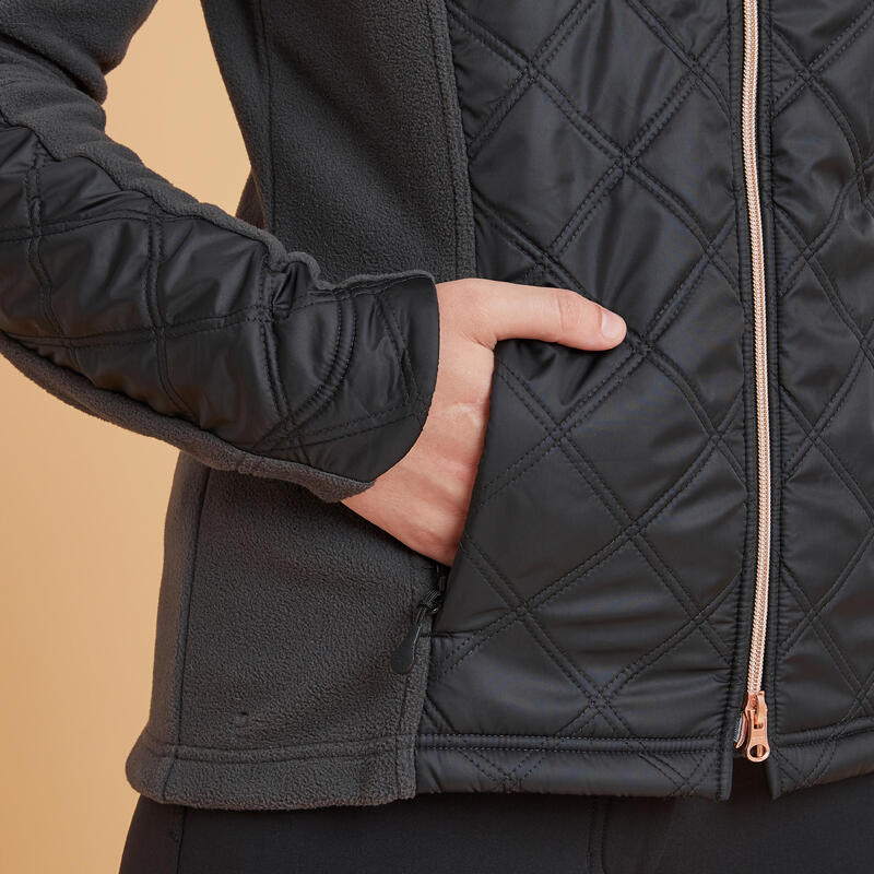 Polaire bi-mati?�re ?�quitation femme 500 WARM grise FOUGANZA | Decathlon