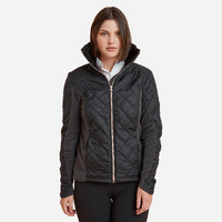 Polaire équitation bi-matière zip doré Femme - 500 grise