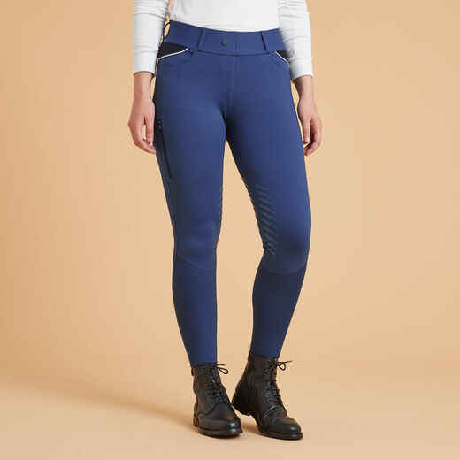 
      Women's Horse Riding Jump Grip Leggings 900 - Turquin Blue
  