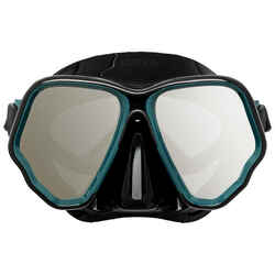 Double diving mask V2 SCD 500 opaque skirt glass MIRROR S 2021 - Black/Grey