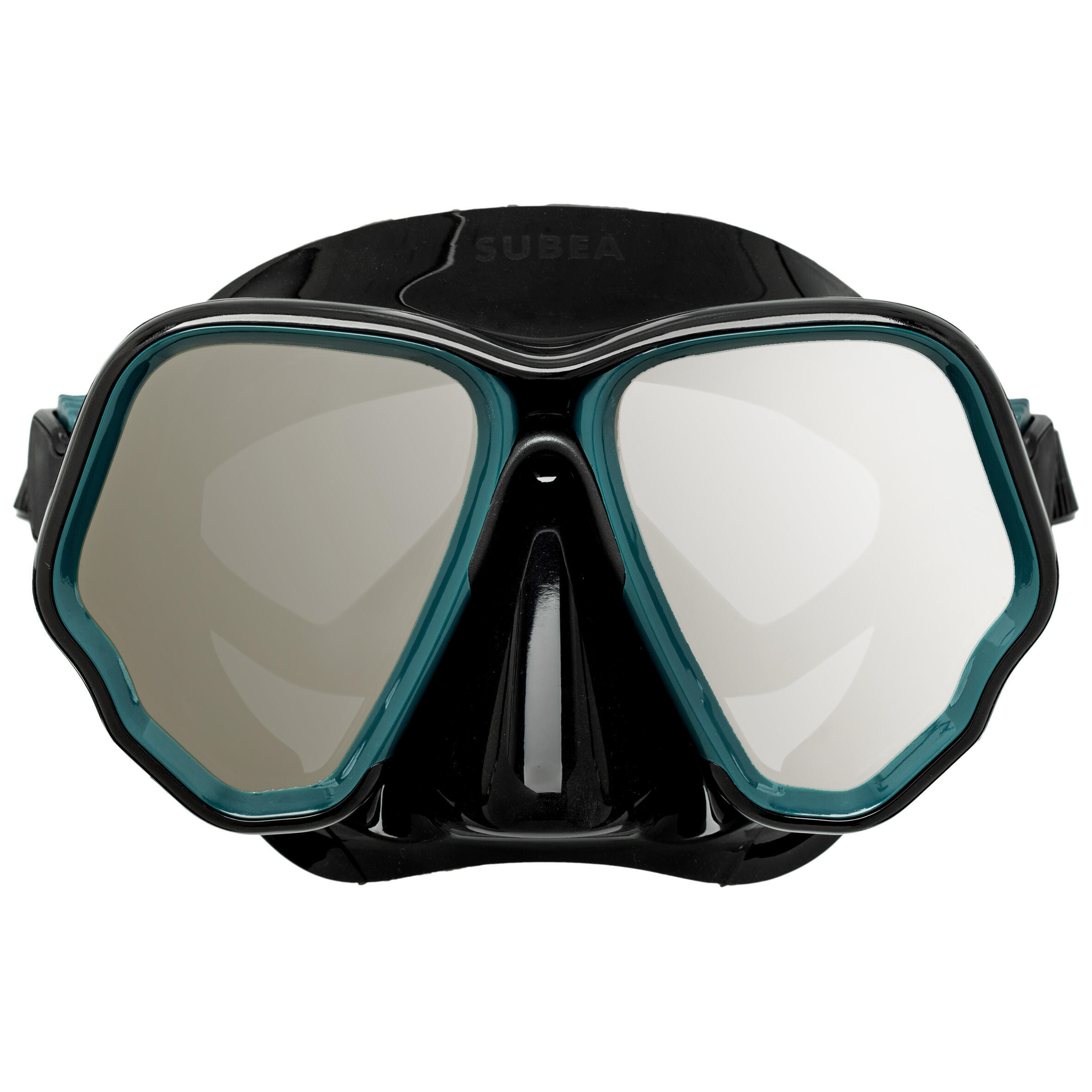 Scuba Diving Mask - 500 Dual Black Grey Mirror SUBEA