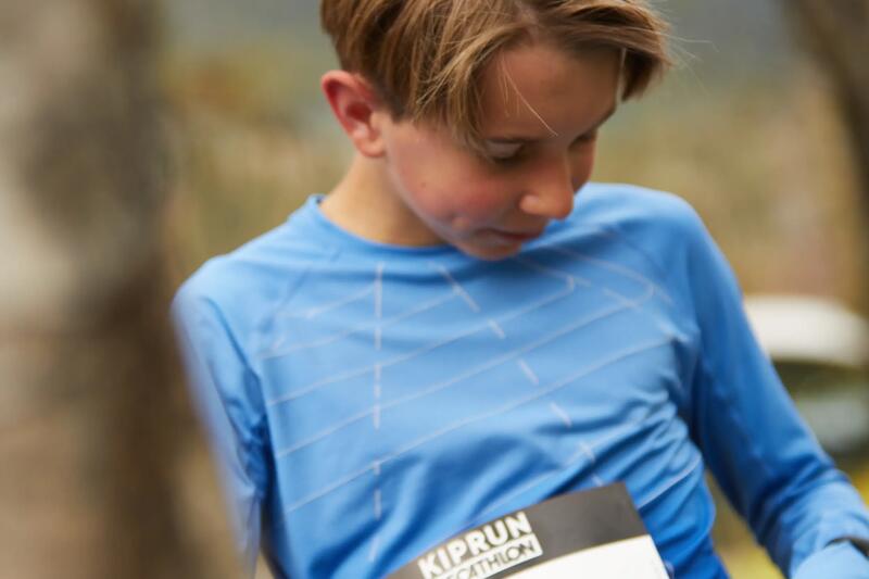 Koszulka do biegania z długim rękawem dziecięca Kiprun Skincare