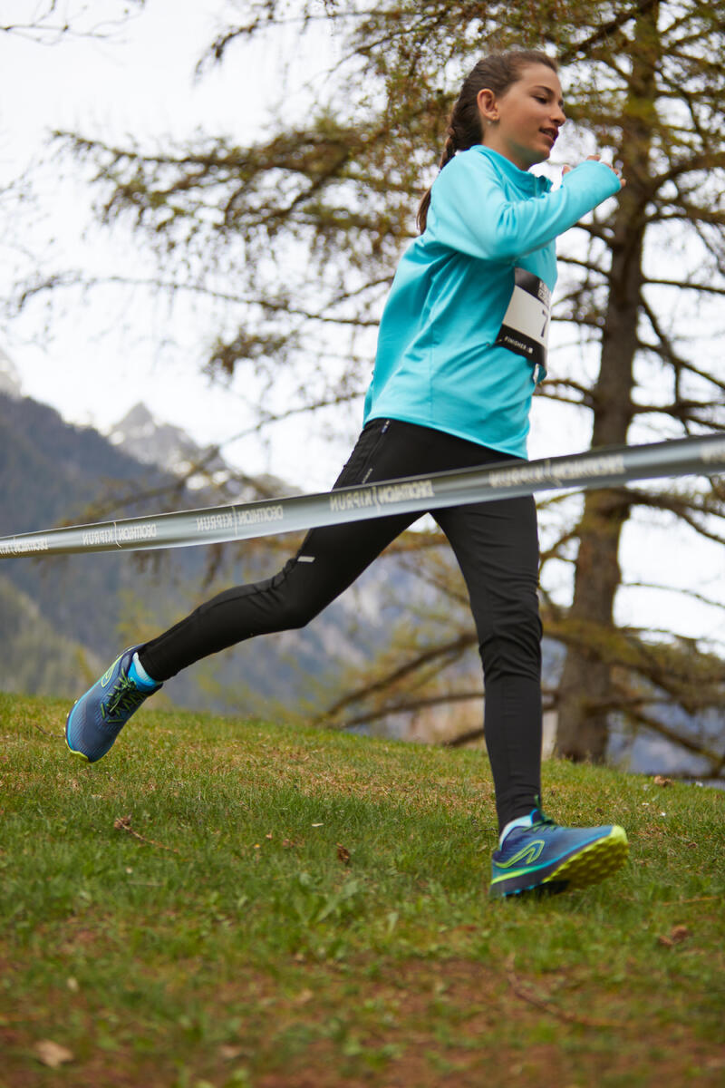 Mallas atletismo largas cálidas niños Kiprun Warm+ negro