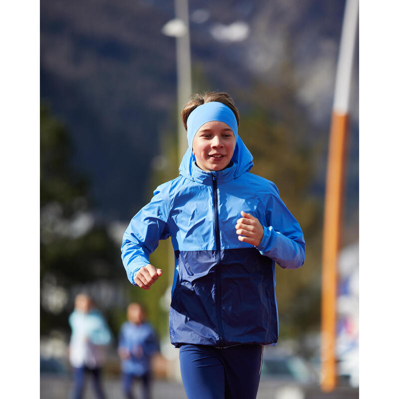 Cinta de running transpirable niños Kiprun dry + azul