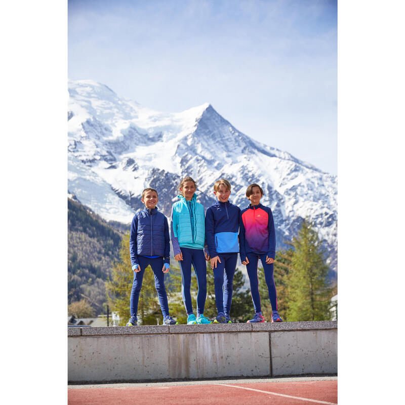Dětské legíny na atletiku Kiprun Dry+ modré 