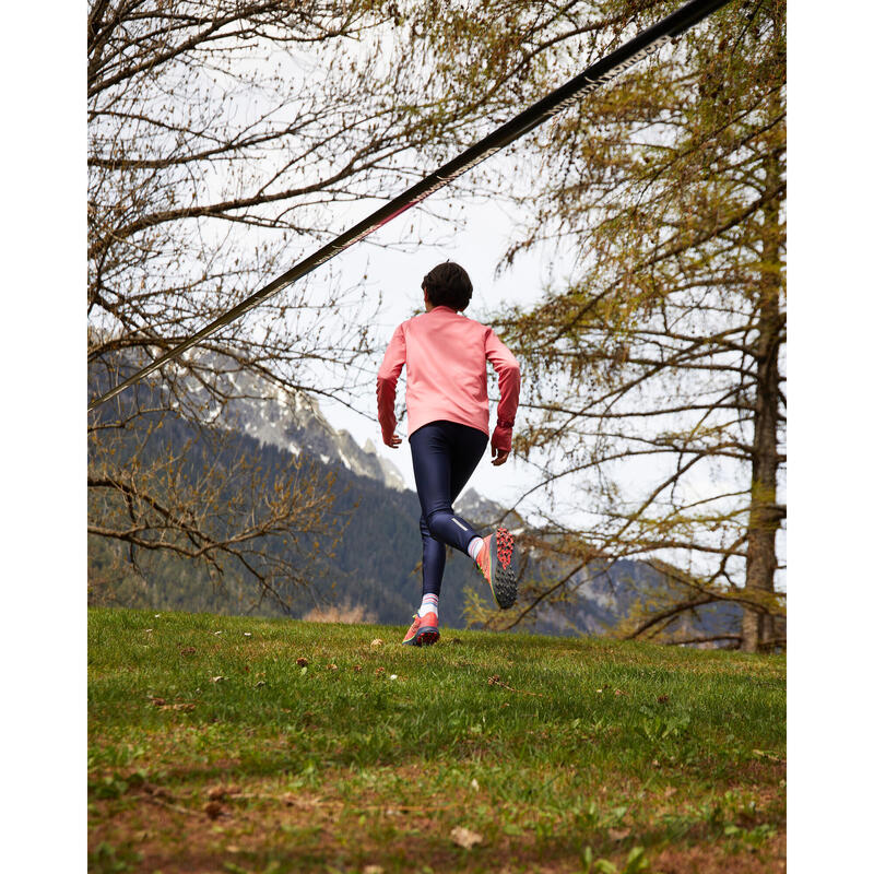 CALÇAS JUSTAS DE CORRIDA RESPIRÁEL CRIANÇA - KIPRUN DRY AZUL MARINHO