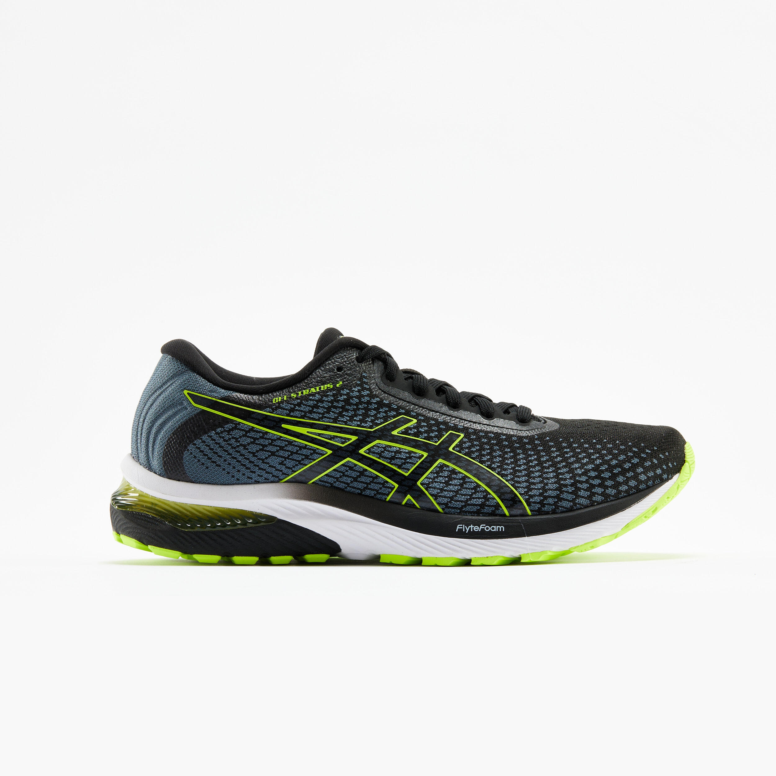 ASICS Zapatillas running hombre Asics gel Stratus Knit2 gris amarillo