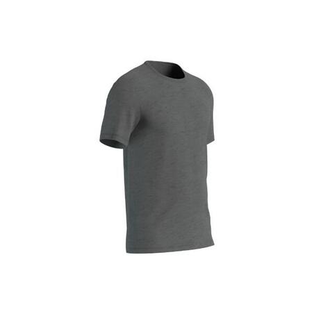 T-shirt fitness manches courtes slim coton extensible col rond homme gris