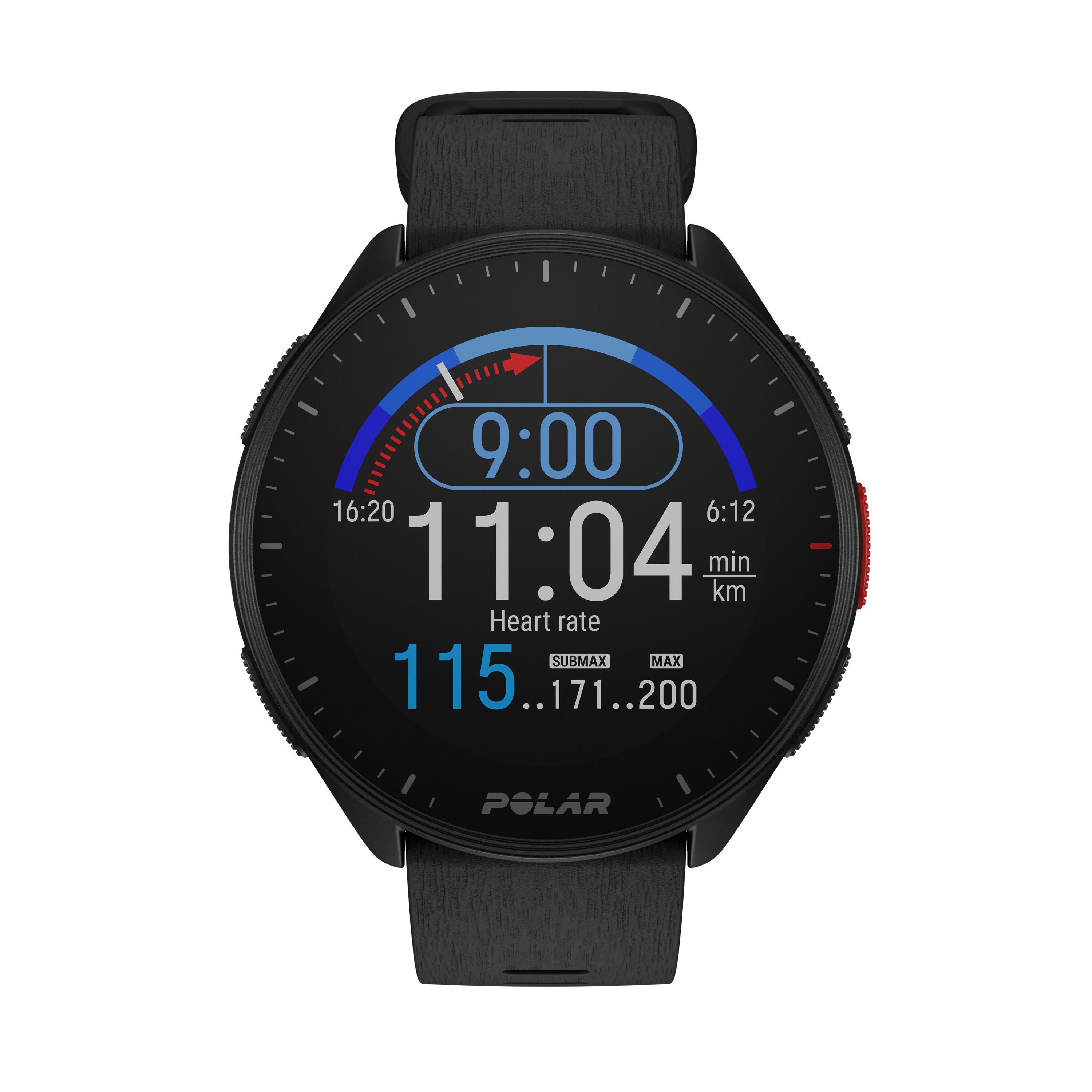 POLAR Cardio GPS Smart Watch Pacer - Black