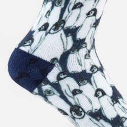 KIDS’ SKI AND SNOWBOARD SOCKS 100 - PENGUINS