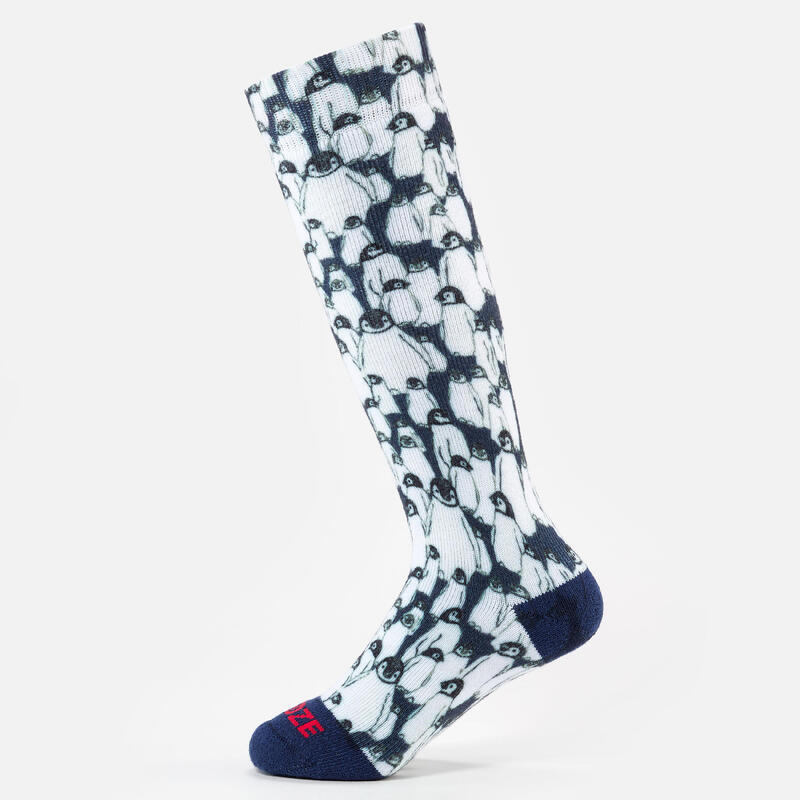 Chaussettes de ski chaudes enfant, 100 pinguins
