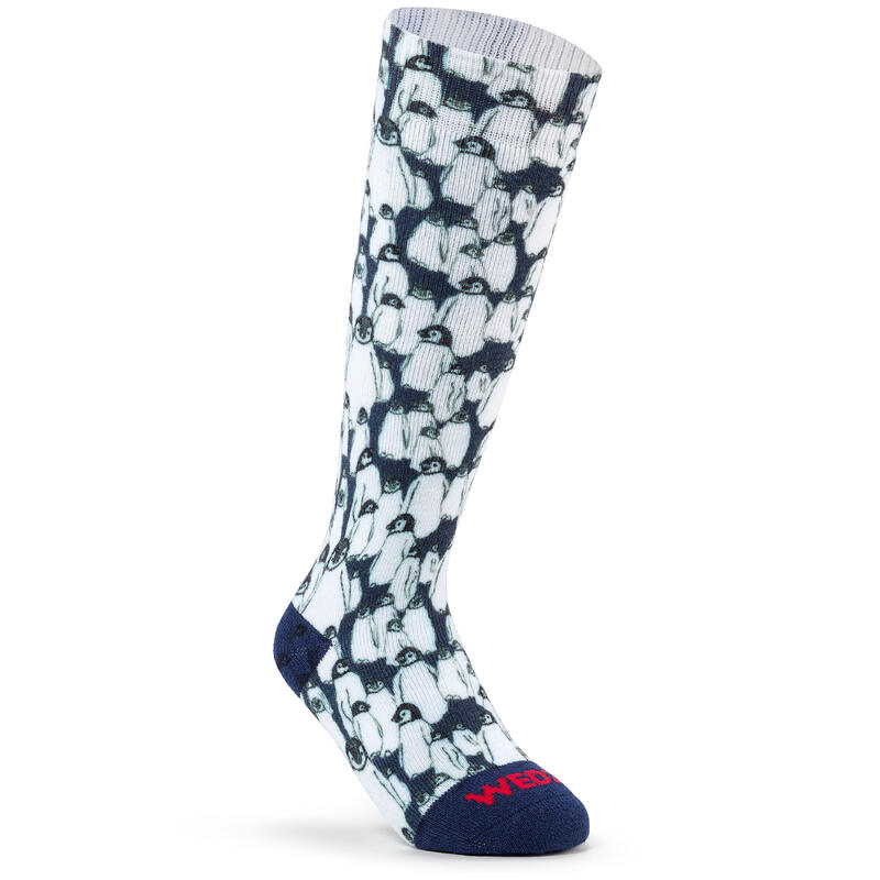 Dětské lyžařské ponožky 100 s motivem tučňáků