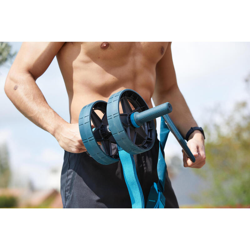 Roda de Abdominais de Musculação com/sem Fita Elástica AB Wheel Evolutiva