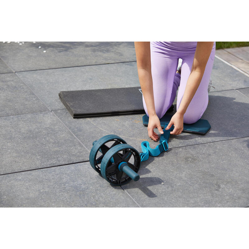 Roda de Abdominais de Musculação com/sem Fita Elástica AB Wheel Evolutiva