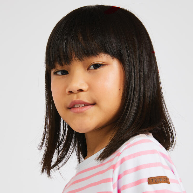 Dívčí tričko s dlouhým rukávem na jachting Sailing 100 růžové