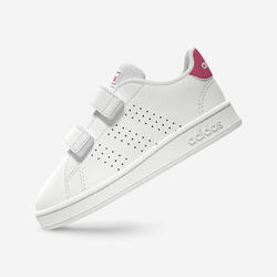 Baskets à scratch bébé - ADIDAS ADVANTAGE blanc/rose