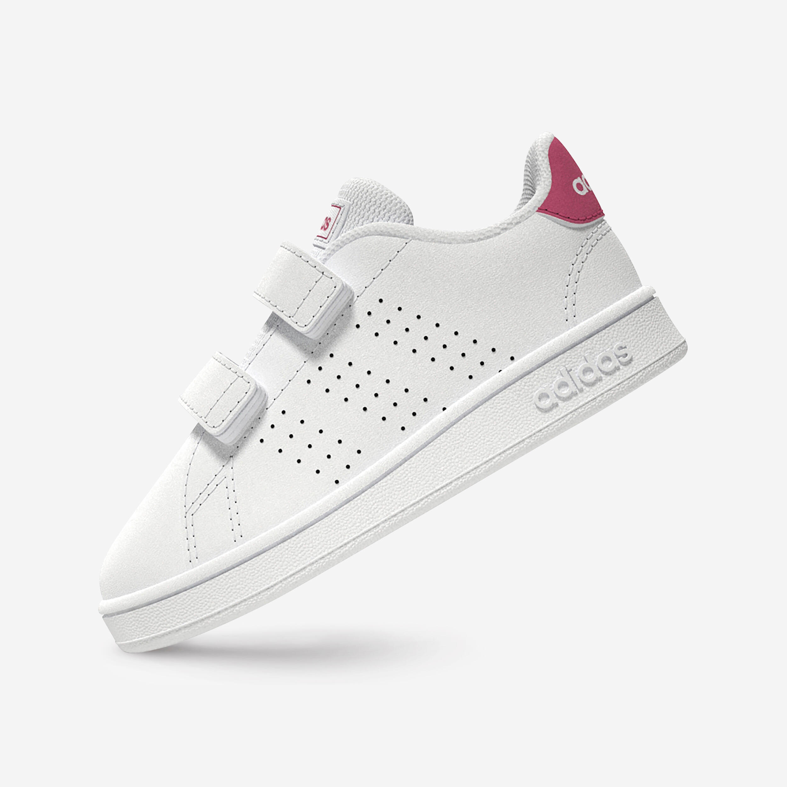 Sneakers met klittenband voor peuters Advantage wit roze 1/8